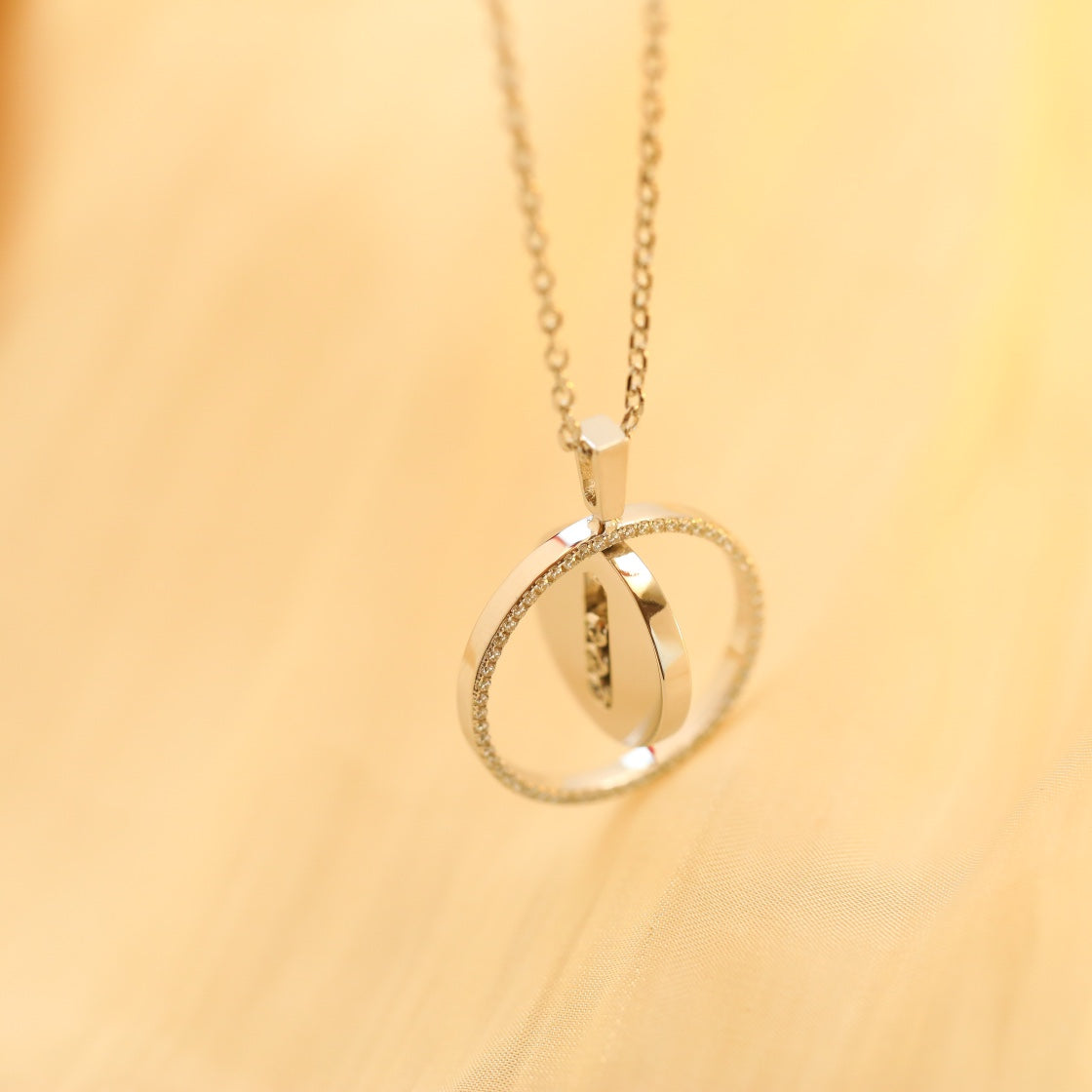 [Rani Jewelry]LUCKY MOVE MM SILVER DIAMOND NECKLACE