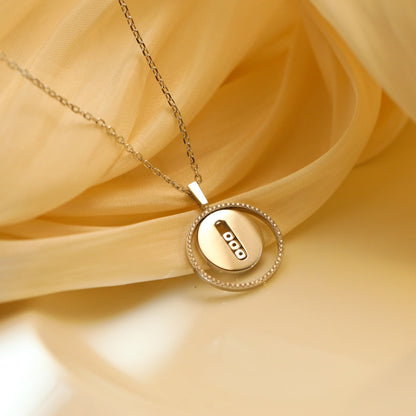 [Rani Jewelry]LUCKY MOVE MM SILVER DIAMOND NECKLACE