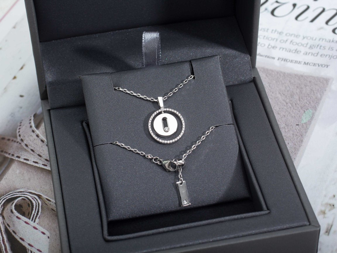 [Rani Jewelry]LUCKY MOVE PM NECKLACE SILVER DIAMOND