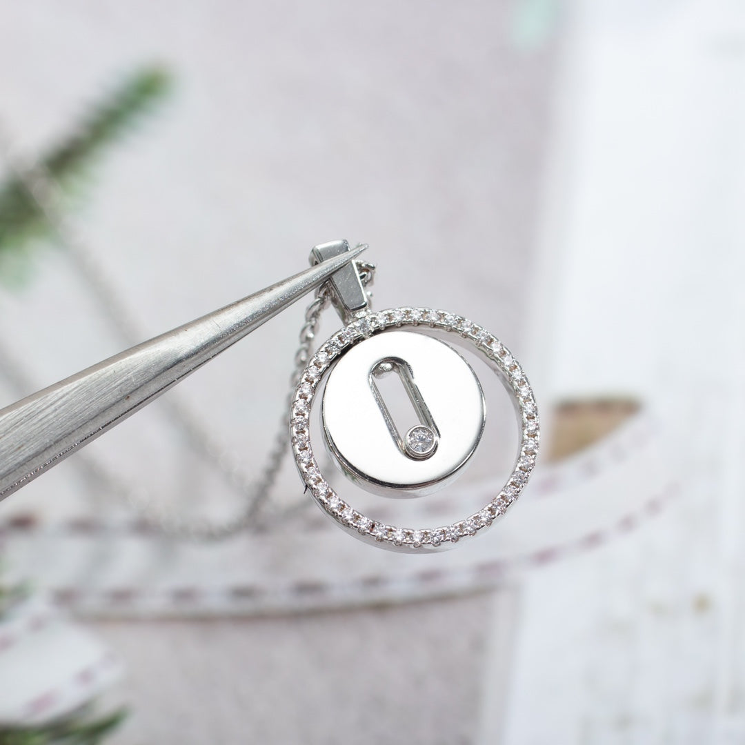 [Rani Jewelry]LUCKY MOVE PM NECKLACE SILVER DIAMOND