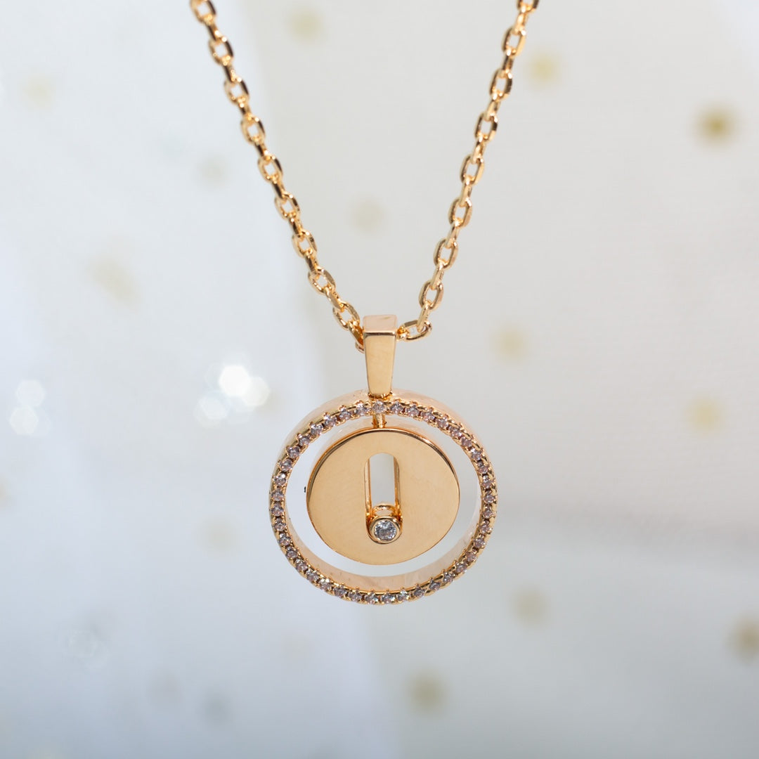 [Rani Jewelry]LUCKY MOVE PM NECKLACE PINK GOLD DIAMOND