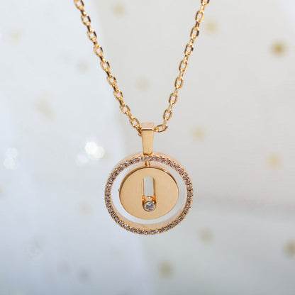 [Rani Jewelry]LUCKY MOVE PM NECKLACE PINK GOLD DIAMOND