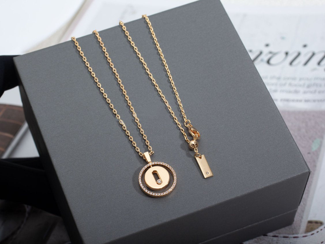 [Rani Jewelry]LUCKY MOVE PM NECKLACE PINK GOLD DIAMOND
