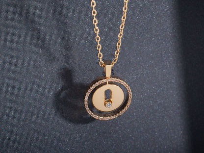 [Rani Jewelry]LUCKY MOVE PM NECKLACE PINK GOLD DIAMOND