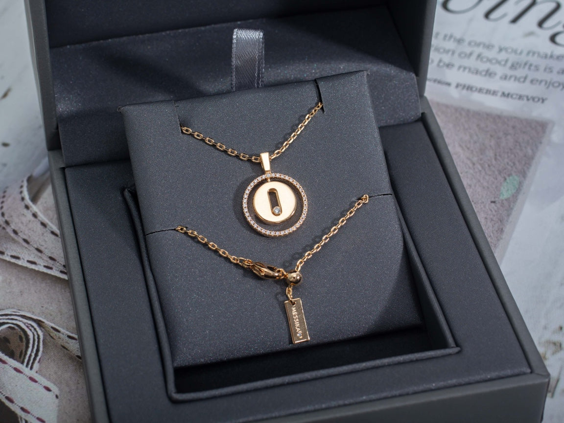 [Rani Jewelry]LUCKY MOVE PM NECKLACE PINK GOLD DIAMOND
