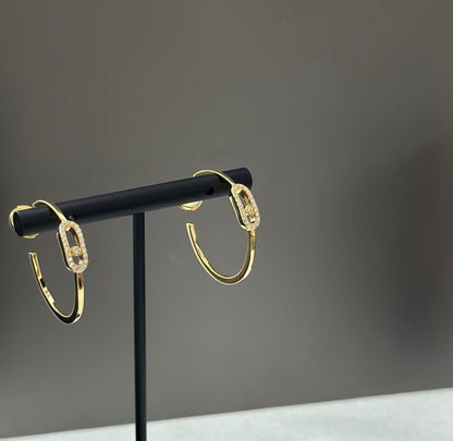 [Rani Jewelry]CREOLES MOVE UNO PM DIAMOND EARRINGS
