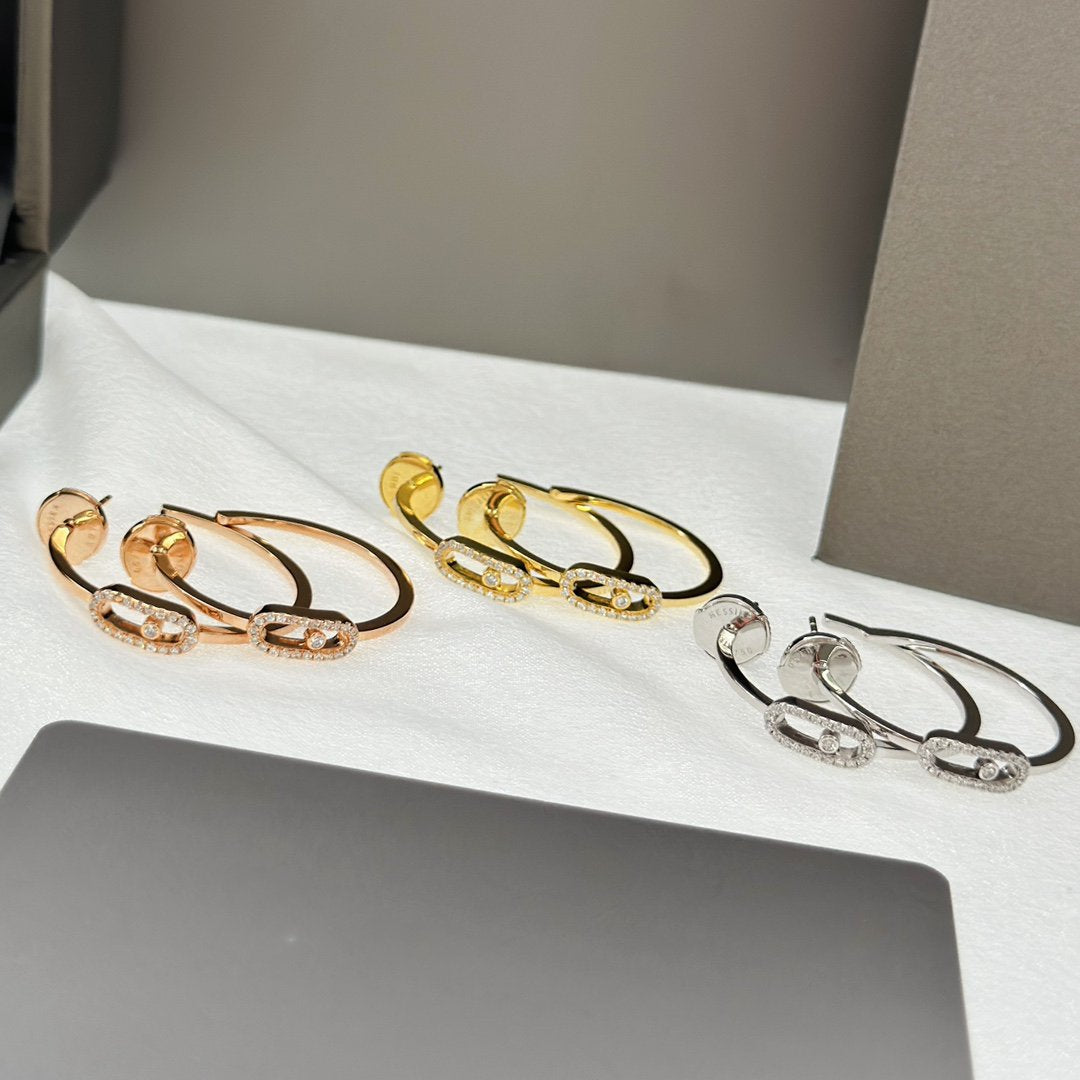 [Rani Jewelry]CREOLES MOVE UNO PM DIAMOND EARRINGS