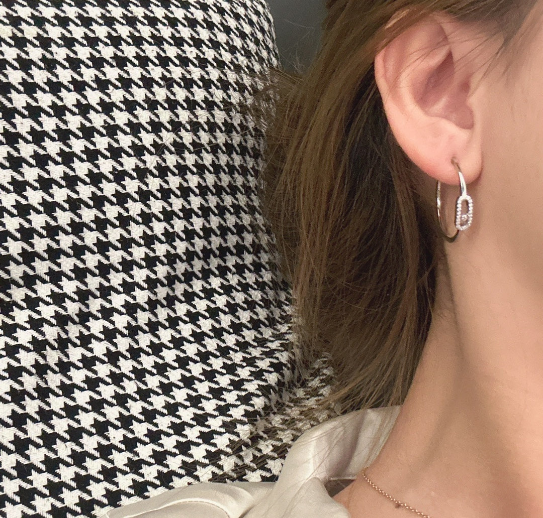 [Rani Jewelry]CREOLES MOVE UNO PM DIAMOND EARRINGS