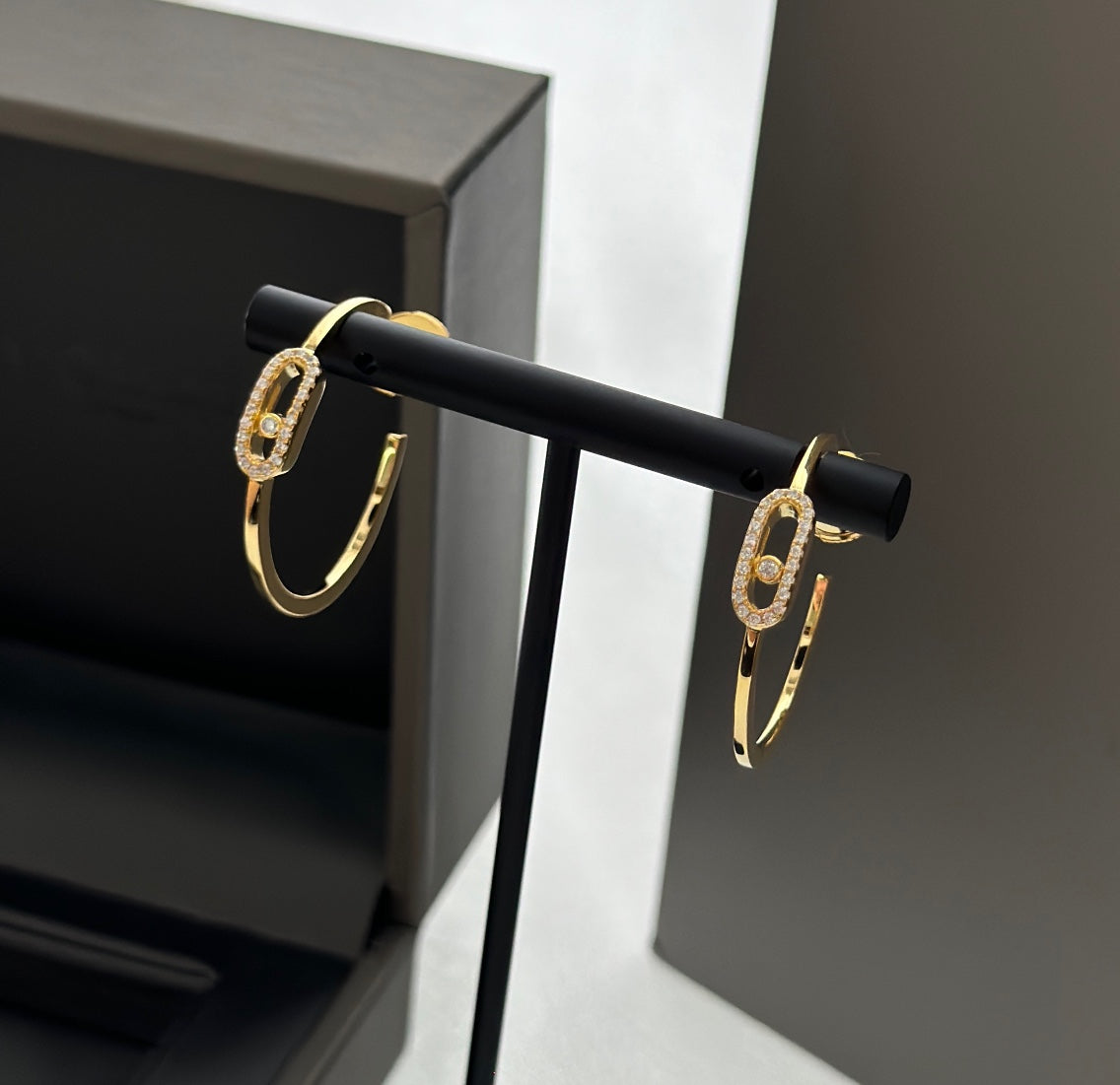 [Rani Jewelry]CREOLES MOVE UNO PM DIAMOND EARRINGS