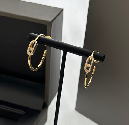 [Rani Jewelry]CREOLES MOVE UNO PM DIAMOND EARRINGS