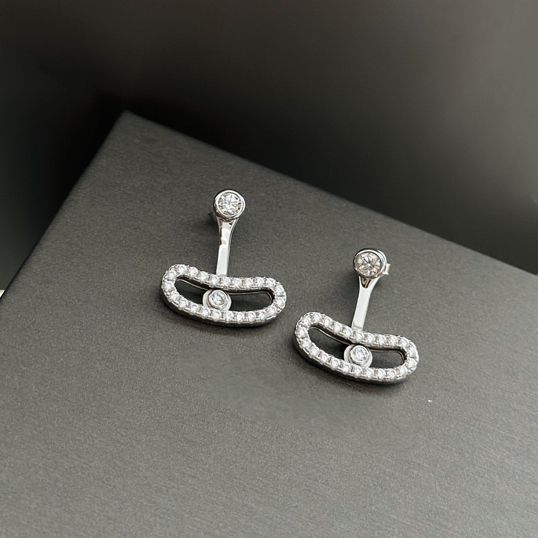 [Rani Jewelry]MOVE UNO SILVER DIAMOND EARRINGS