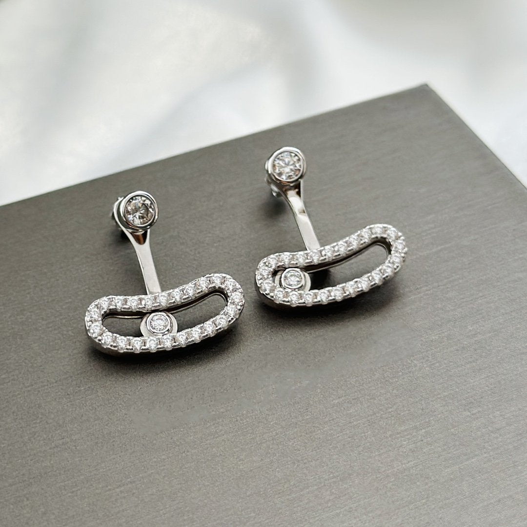 [Rani Jewelry]MOVE UNO SILVER DIAMOND EARRINGS