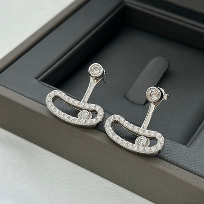 [Rani Jewelry]MOVE UNO SILVER DIAMOND EARRINGS