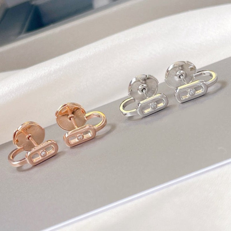 [Rani Jewelry]CREOLES MOVE UNO MINI 1 DIAMOND EARRINGS