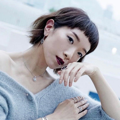 [Rani Jewelry]LUCKY MOVE ARROW PINK GOLD DIAMOND EARRINGS