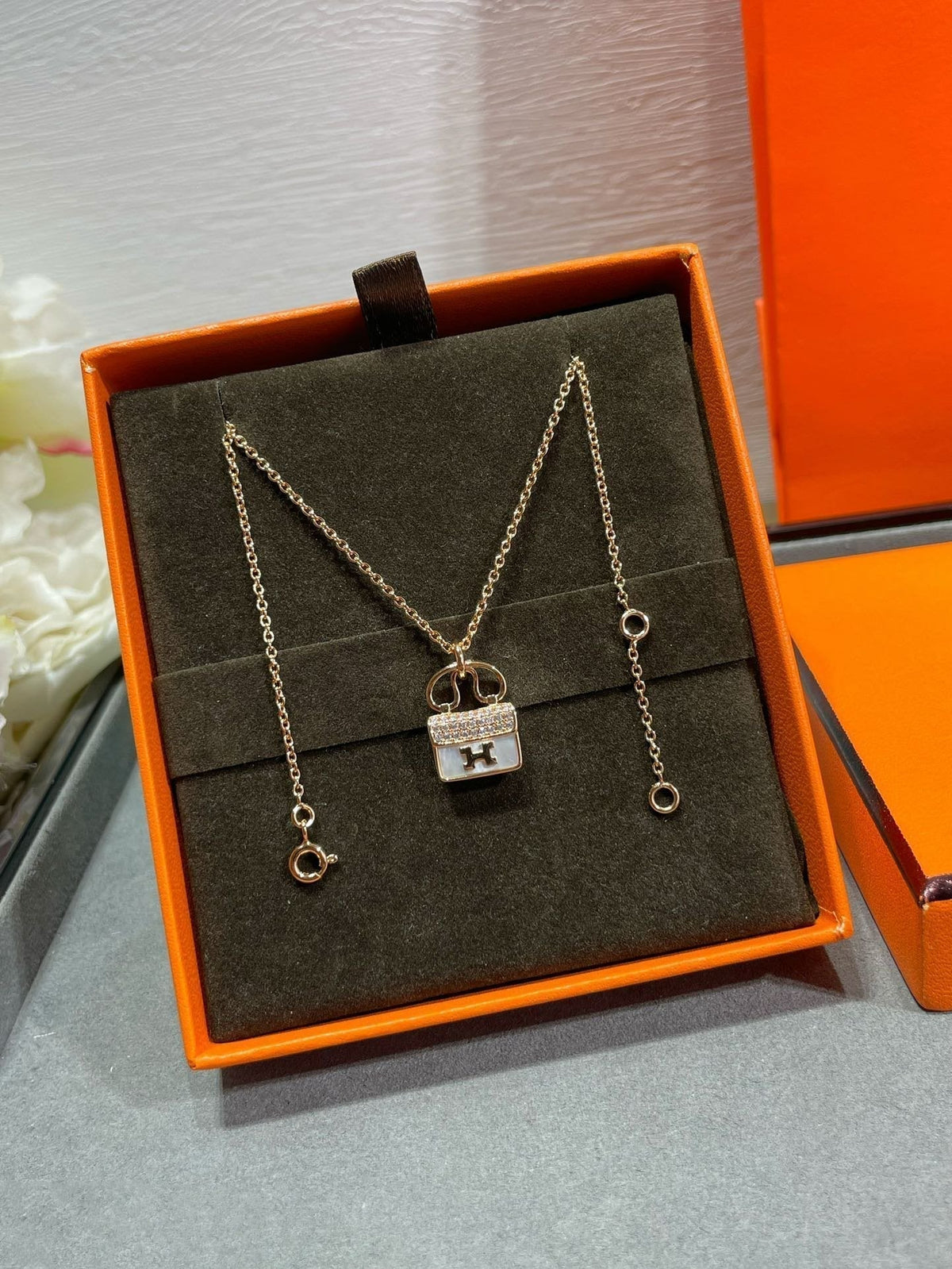 [Rani Jewelry]H CIRCE MOISSANITE PENDANT NECKLACE GOLD
