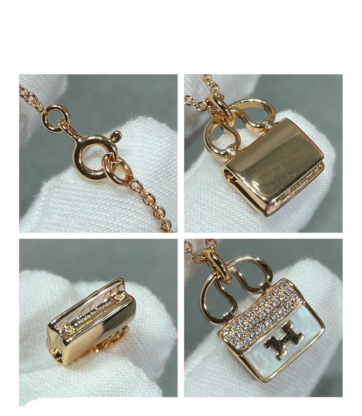 [Rani Jewelry]H CIRCE MOISSANITE PENDANT NECKLACE GOLD