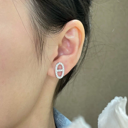 [Rani Jewelry]HM FULL DIAMOND PIG NOSE STUD EARRINGS