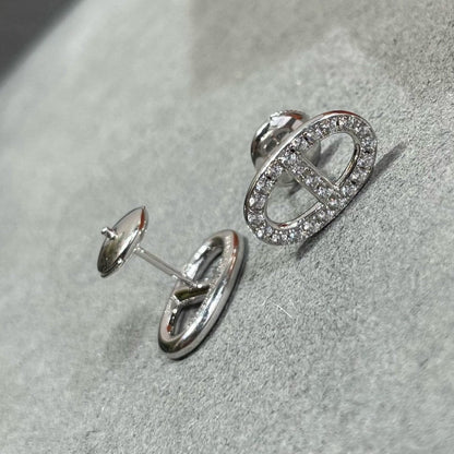 [Rani Jewelry]HM FULL DIAMOND PIG NOSE STUD EARRINGS