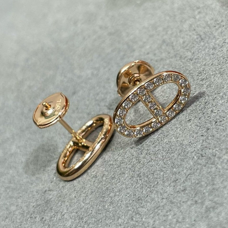 [Rani Jewelry]HM FULL DIAMOND PIG NOSE STUD EARRINGS