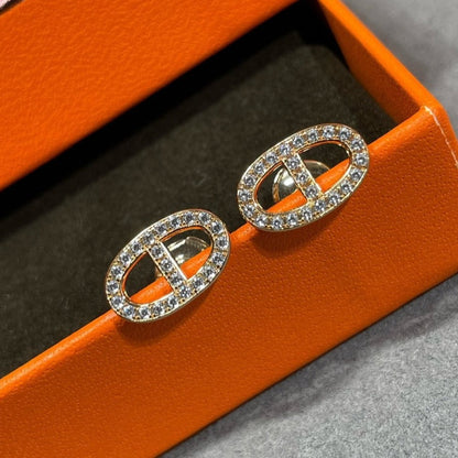 [Rani Jewelry]HM FULL DIAMOND PIG NOSE STUD EARRINGS
