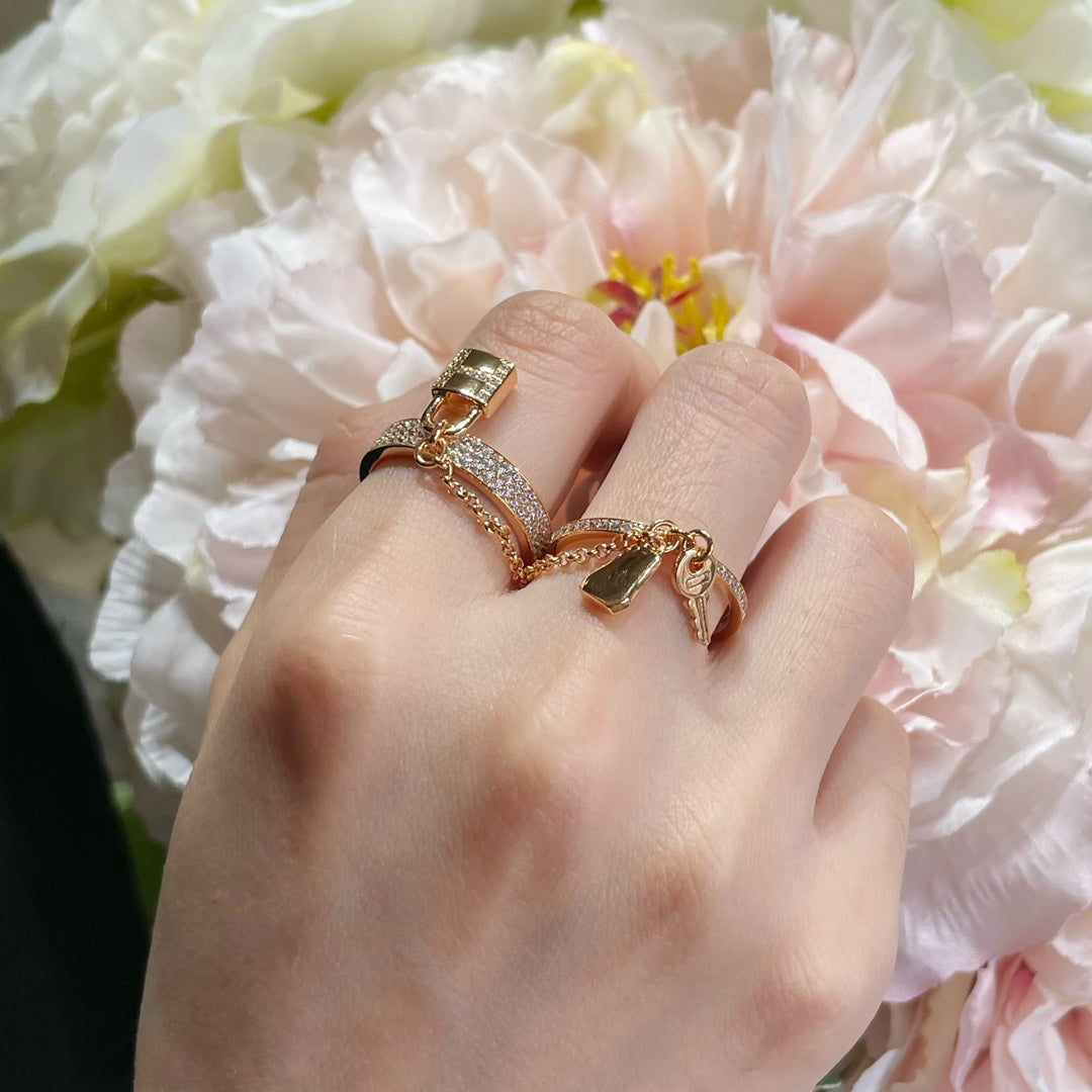 [Rani Jewelry]HM KELLY CLOCHETTE DOUBLE RING IN  WITH DIAMONDS