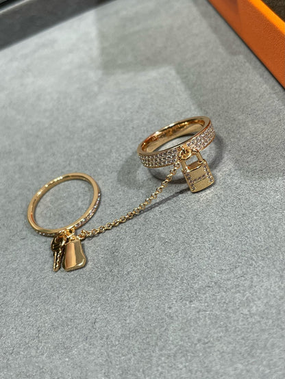 [Rani Jewelry]HM KELLY CLOCHETTE DOUBLE RING IN  WITH DIAMONDS