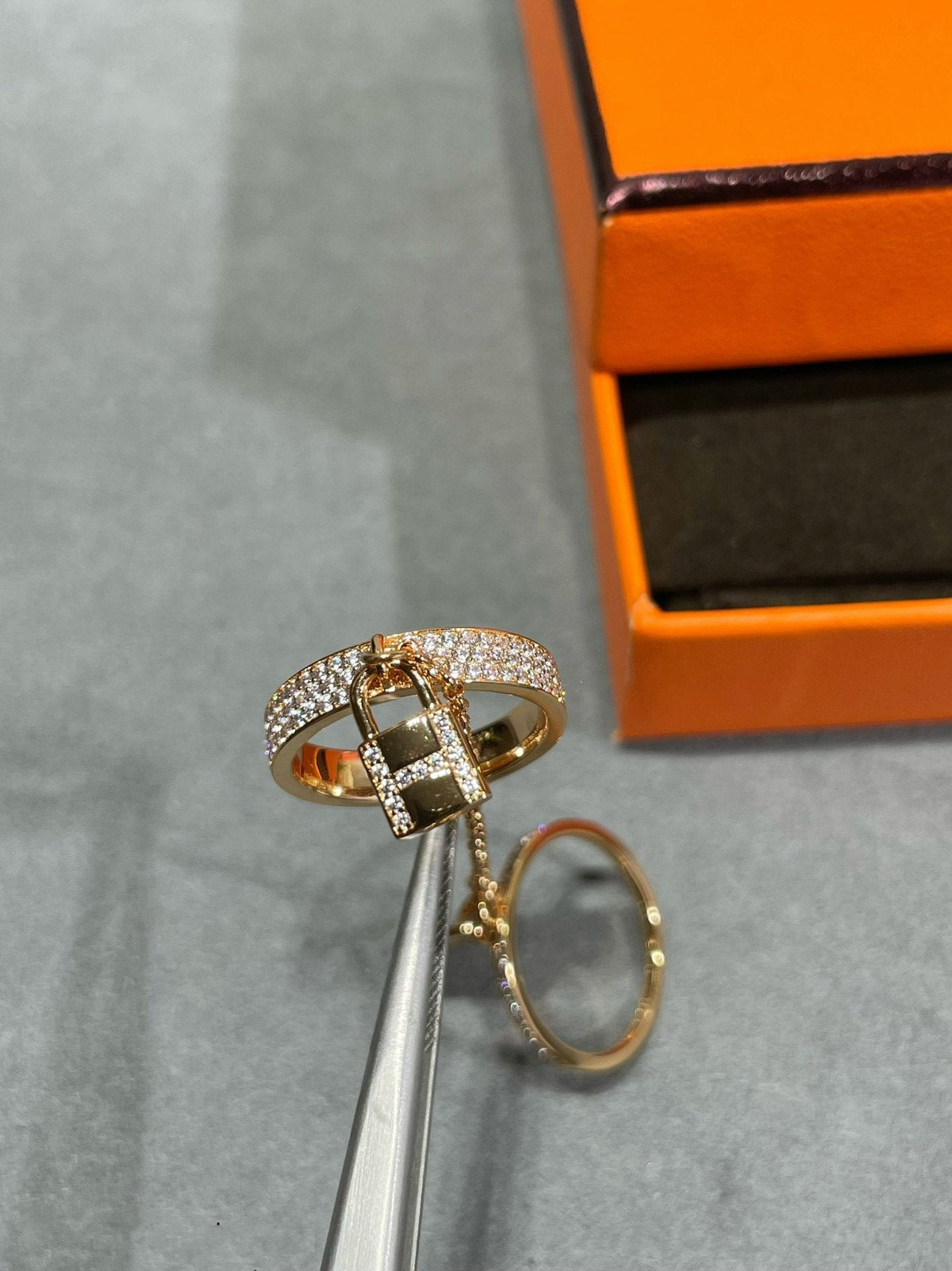 [Rani Jewelry]HM KELLY CLOCHETTE DOUBLE RING IN  WITH DIAMONDS