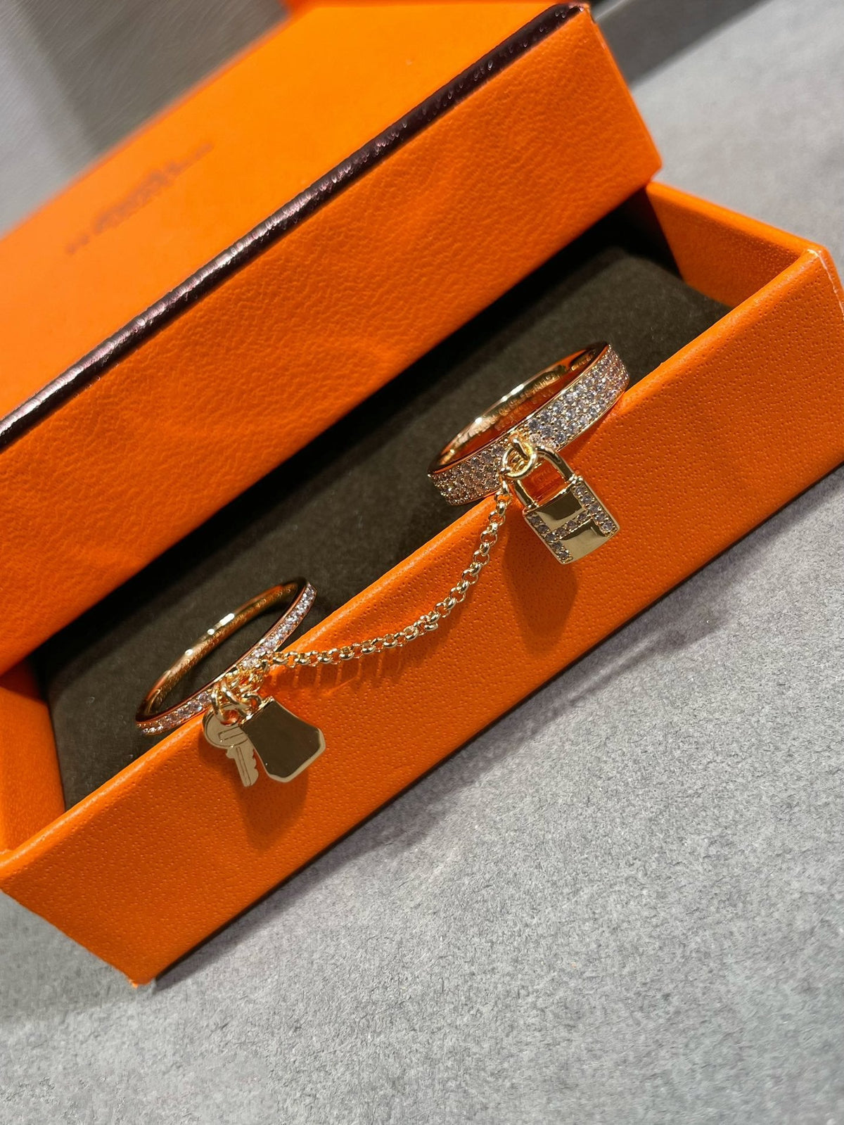 [Rani Jewelry]HM KELLY CLOCHETTE DOUBLE RING IN  WITH DIAMONDS