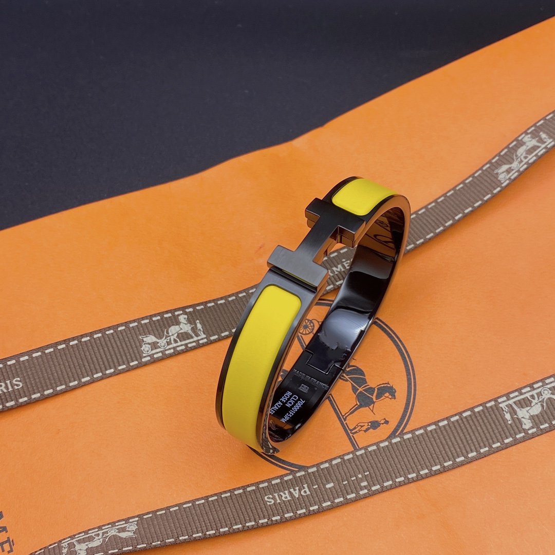 [Rani Jewelry]CLIC HM SO BLACK YELLOW BRACELET