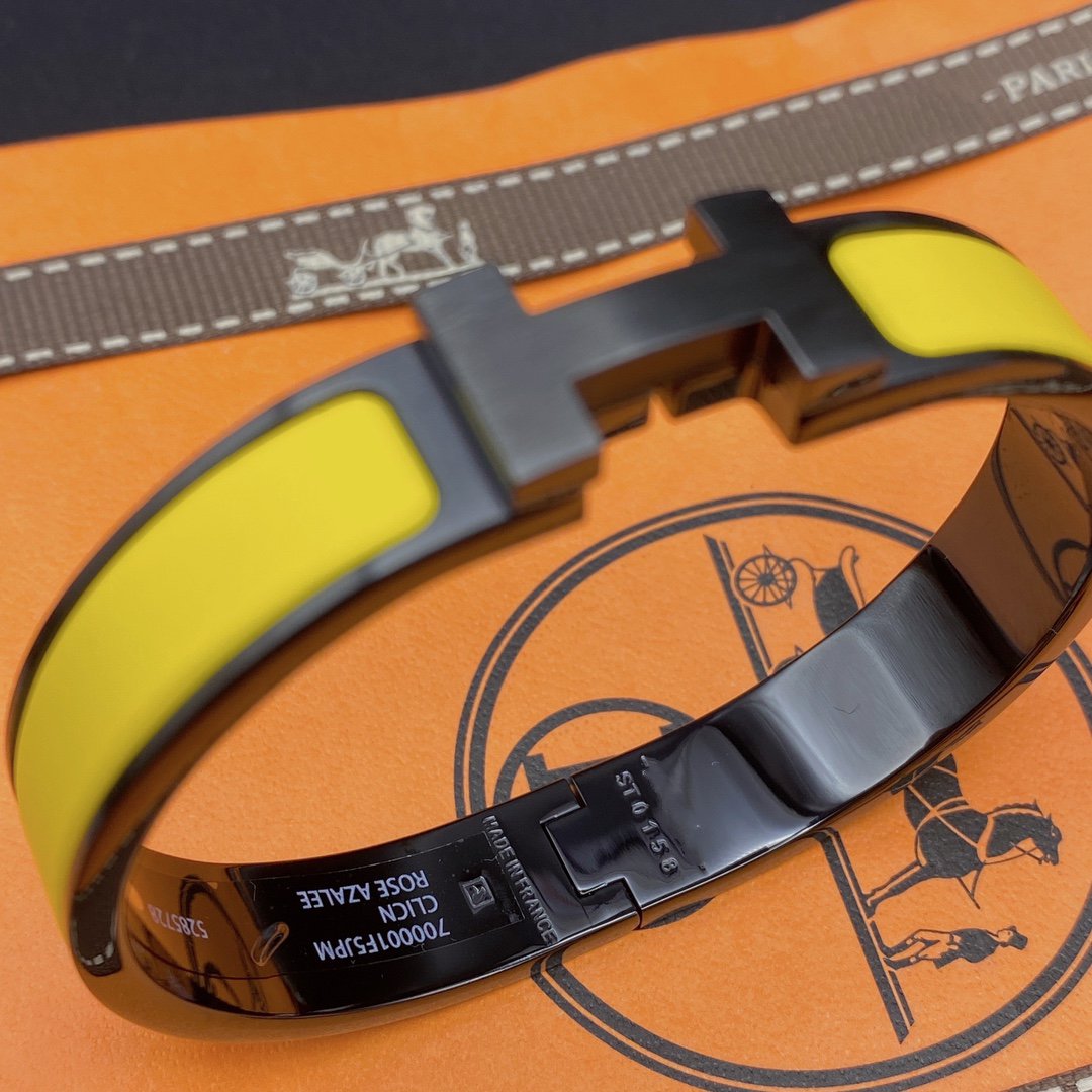 [Rani Jewelry]CLIC HM SO BLACK YELLOW BRACELET