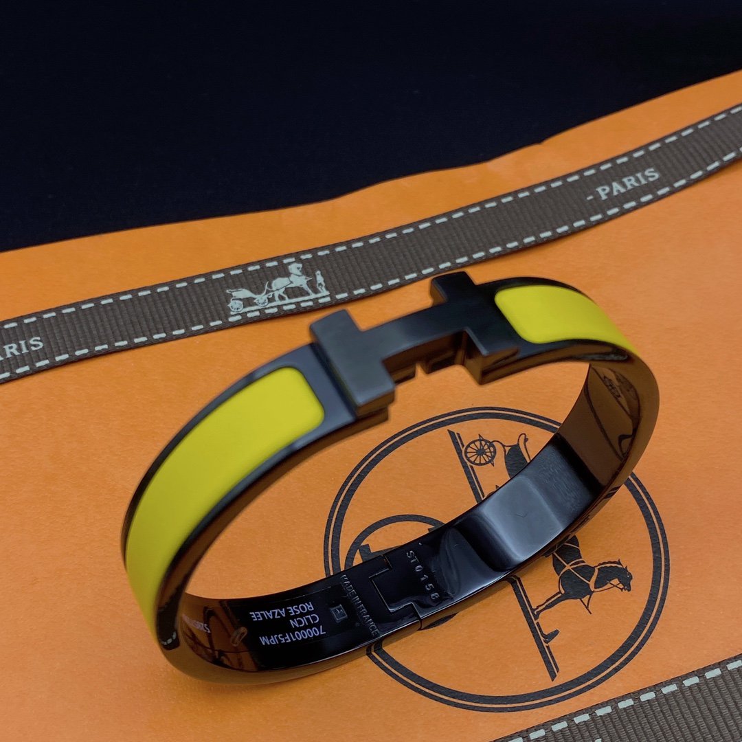 [Rani Jewelry]CLIC HM SO BLACK YELLOW BRACELET