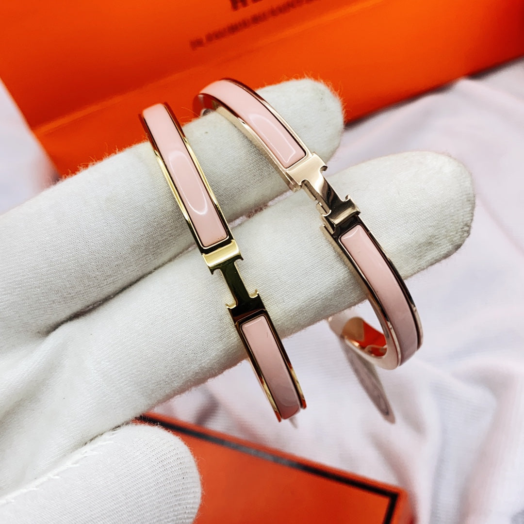 [Rani Jewelry]CLASSIC HM CLIC  PINK 8MM ENAMEL BRACELET