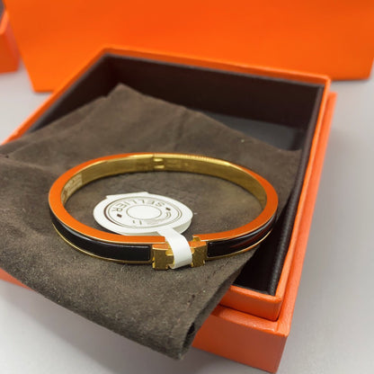 [Rani Jewelry]CLASSIC HM CLIC BLACK 8MM ENAMEL BRACELET