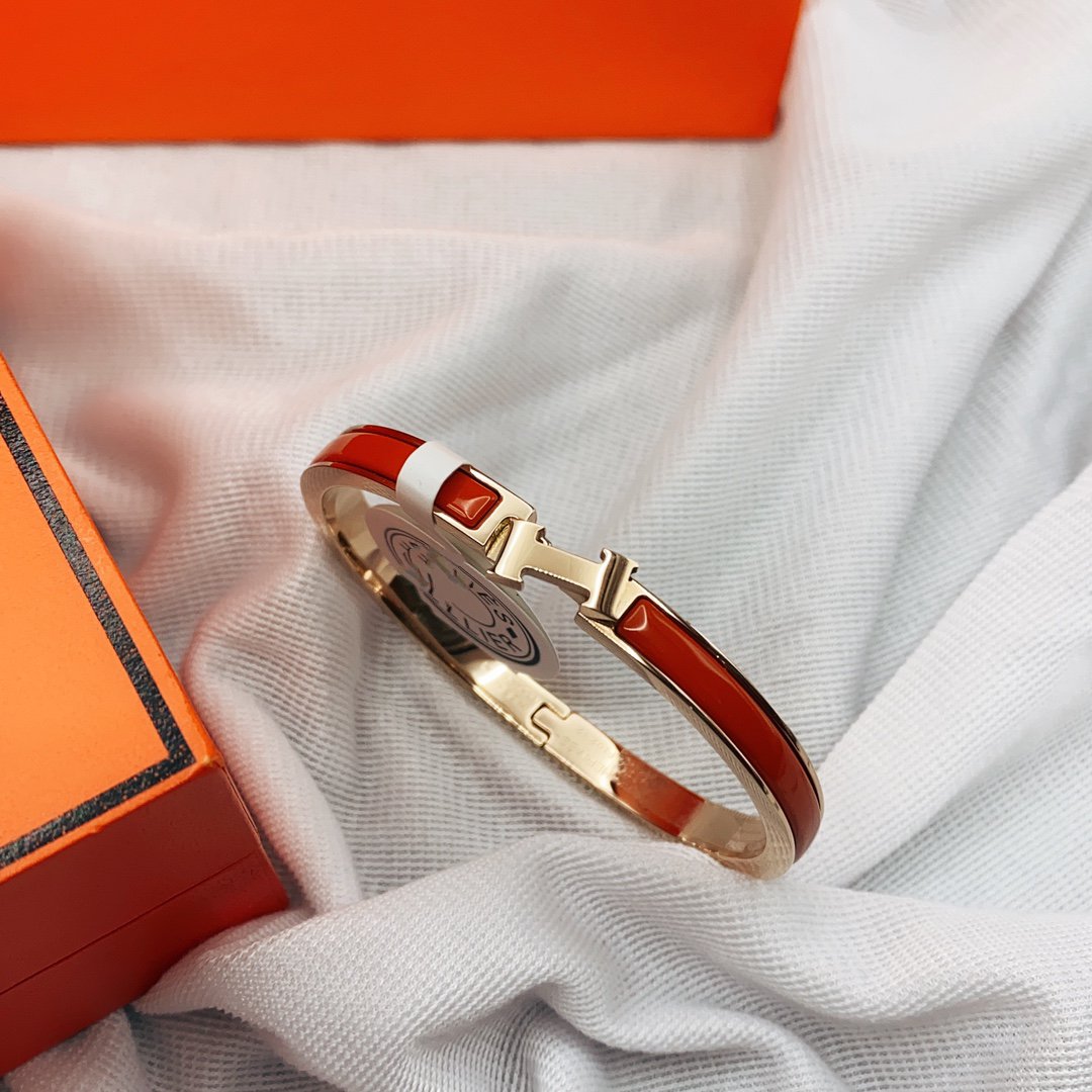 [Rani Jewelry]CLASSIC HM CLIC RED 8MM ENAMEL BRACELET