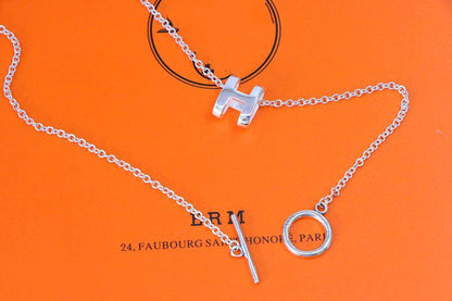 [Rani Jewelry]HM NECKLACE H LETTER OVAL SERIES