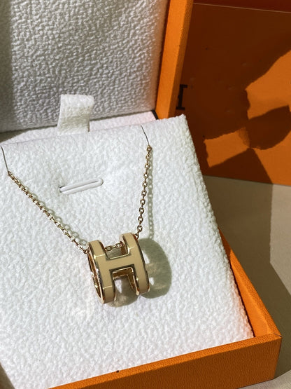 [Rani Jewelry]HM CLIC YELLOW ENAMEL GOLD NECKLACE