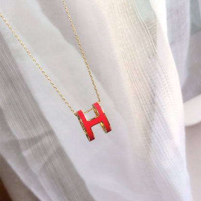 [Rani Jewelry]HM CLIC RED ENAMEL GOLD NECKLACE