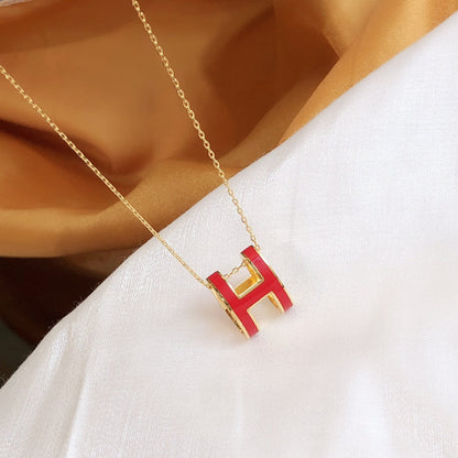 [Rani Jewelry]HM CLIC RED ENAMEL GOLD NECKLACE