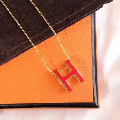 [Rani Jewelry]HM CLIC RED ENAMEL GOLD NECKLACE