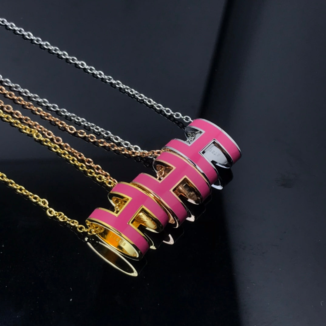 [Rani Jewelry]H NECKLACE PINK