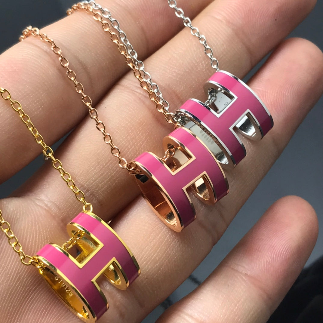 [Rani Jewelry]H NECKLACE PINK