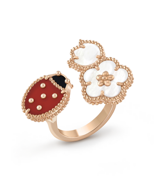 [Rani Jewelry]LUCKY 3 MOTIF ROSE GOLD RING