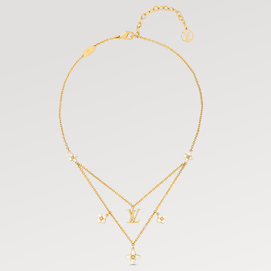 [Rani Jewelry]FLOWERGRAM GOLD MOP DOUBLE ROW NECKLACE