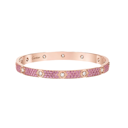 [Rani Jewelry]2026 PAVE GEMSTONE LOVE BRACELET 6.1MM 10 DIAMONDS