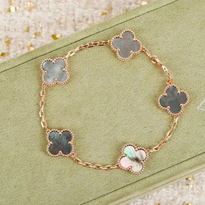 [Rani Jewelry] CLOVER 5 MOTIF GRAY MOP BRACELET COLLECTION