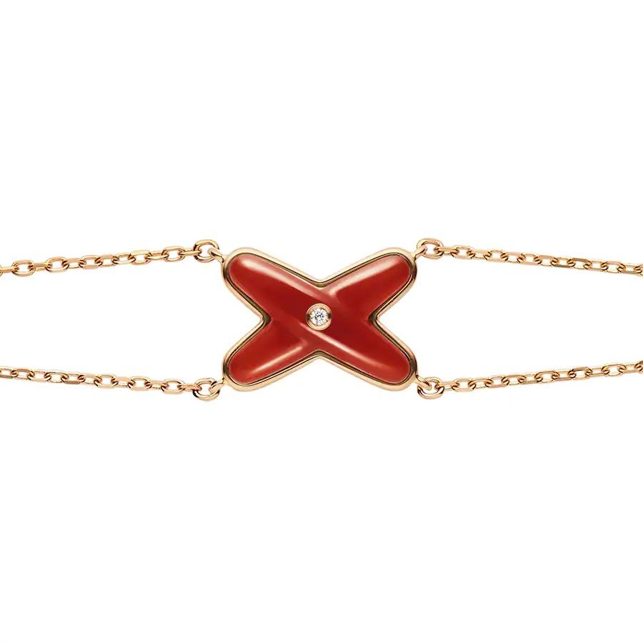 [Rani Jewelry]JEUX BRACELET CARNELIAN PINK GOLD 1 DIAMOND