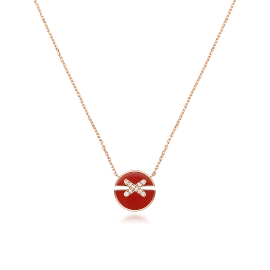[Rani Jewelry]JEUX DE ROSE GOLD DIAMOND NECKLACE