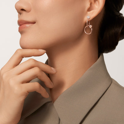 [Rani Jewelry] JUSTE HALF DIAMOND DOUBLE EARRINGS
