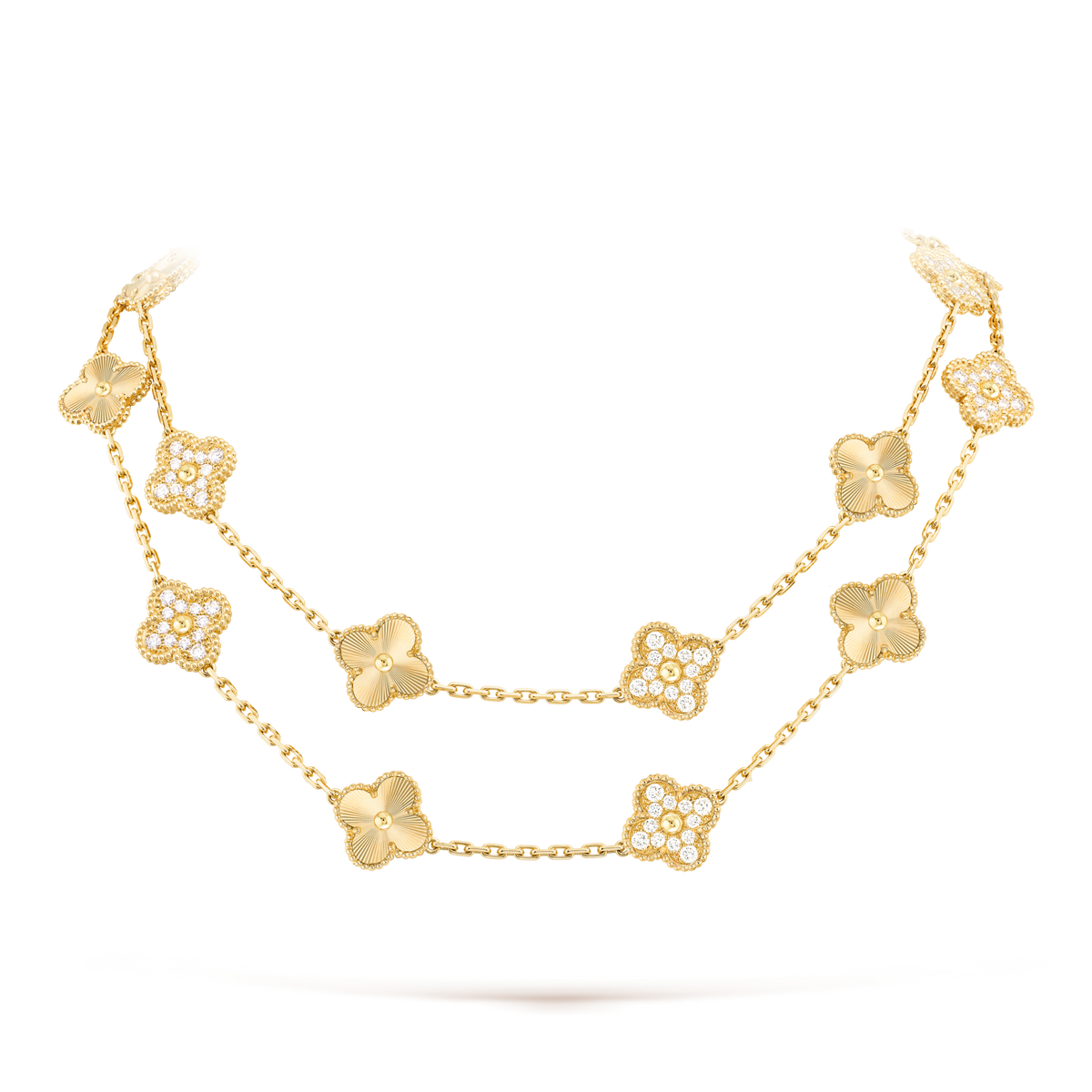 [Rani Jewelry]CLOVER 20 MOTIFS LASER DIAMOND NECKLACE